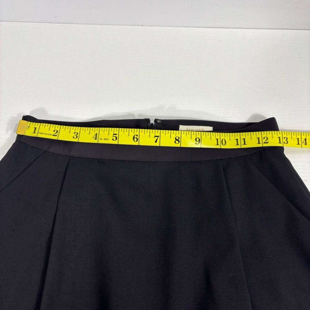 Kate Spade Timeless Black Wool Pencil Skirt with Back Bow Detail Size 2 D0063 - Picture 3 of 8